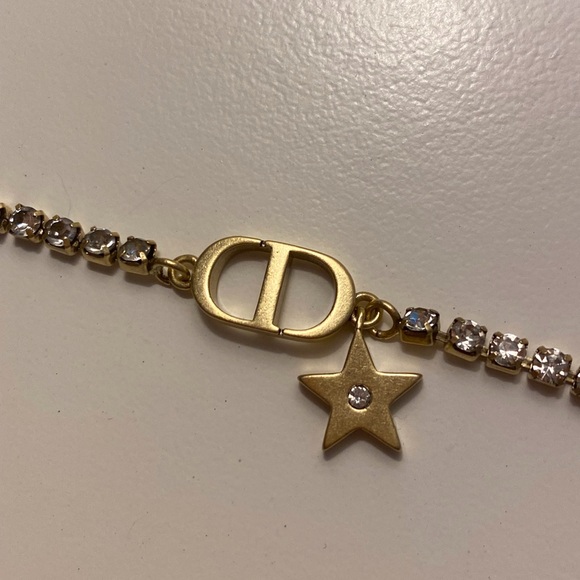 Dior Lucky Clover Star Antique Gold and Crystal Bracelet - Picture 6 of 10